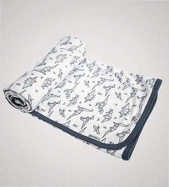 Cariloha Bamboo Receiving Blanket - Whale Hush Gray