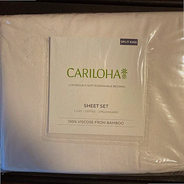 Cariloha Bamboo Split King Sheet Set (5pcs) White, NWT