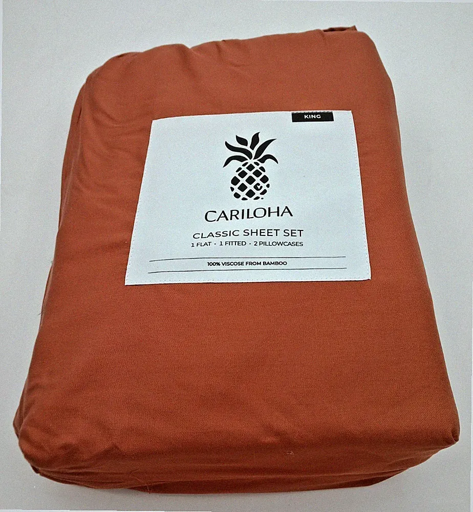 Cariloha | King Bamboo Sheet Set | Alaea Clay Limited Edition
