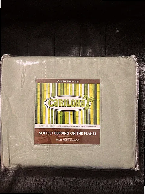 Cariloha QUEEN Classic Bamboo Sheet Set Sage Green Twill Weave New in Package